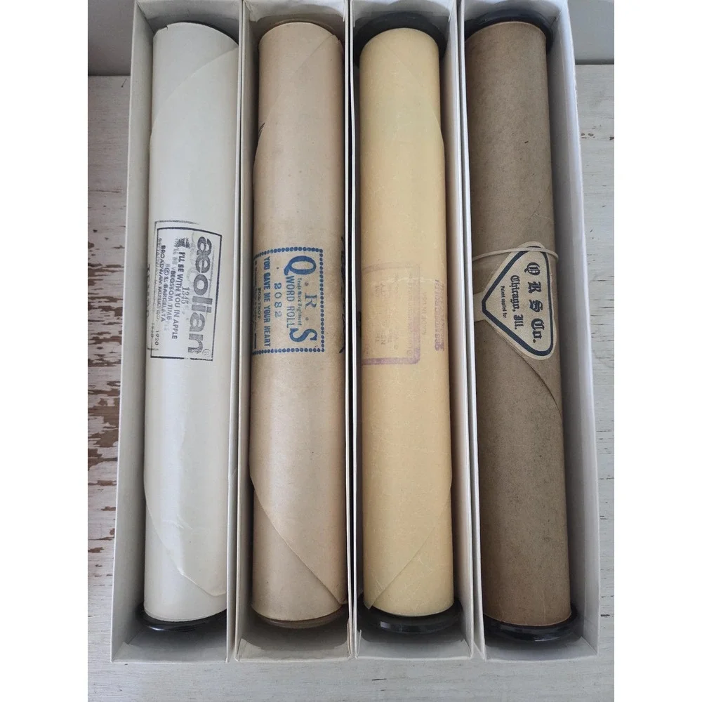 Lot of 8 Vintage QRS Player Piano Rolls